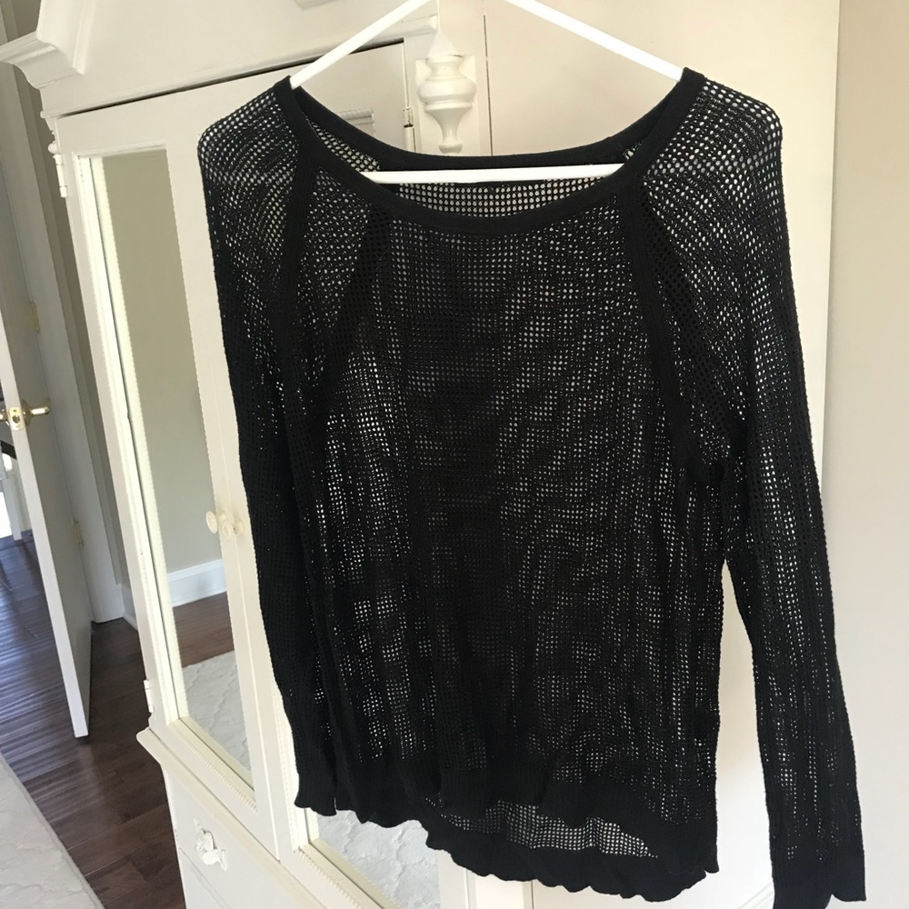 Rag & Bone Black “Mesh” Sweater